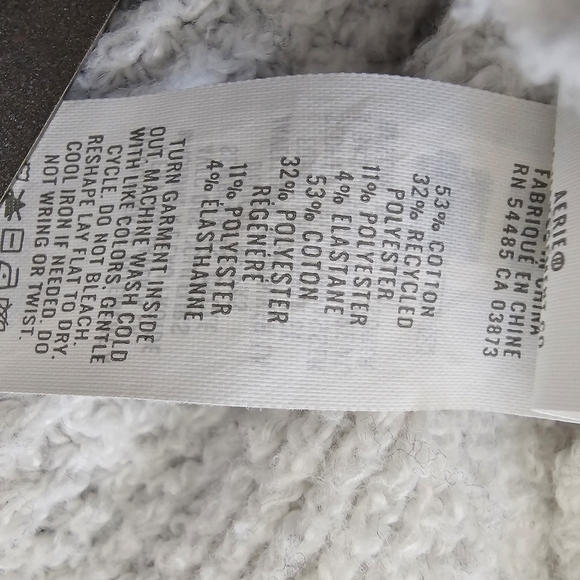 Aerie Cream Waffle Knit Sweater Collared Pullover Cotton Blend Soft Cozy Relaxed - Picture 6 of 11